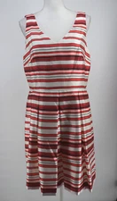 Ann Taylor Dress Womens 12 Sleeveless Striped Fit & Flare Formal Cocktail New