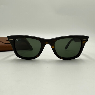 Ray Ban RB2140 Wayfarer Tortoise Green Lense 902 50•22 3N | eBay