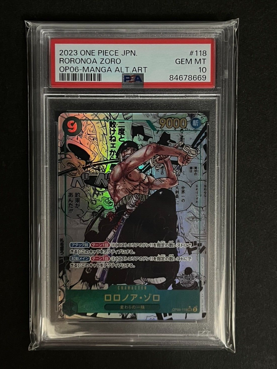 PSA 10 One Piece Card Zoro OP06-118 SEC Comic Parallel MANGA ART