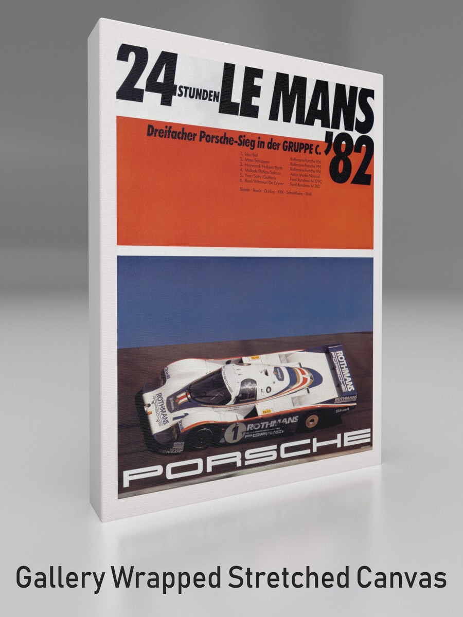 PORSCHE LE MANS 24 STUNDEN 82 Vintage Gallery Wrapped Stretched