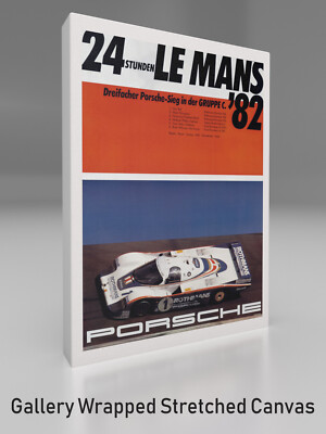 PORSCHE LE MANS 24 STUNDEN 82 Vintage Gallery Wrapped Stretched