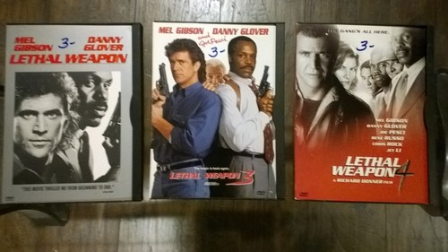 Konvolut 3. Lethal Weapon DVDs 1,3 & 4 Gibson Glover Action Drama Komödie alle EX
