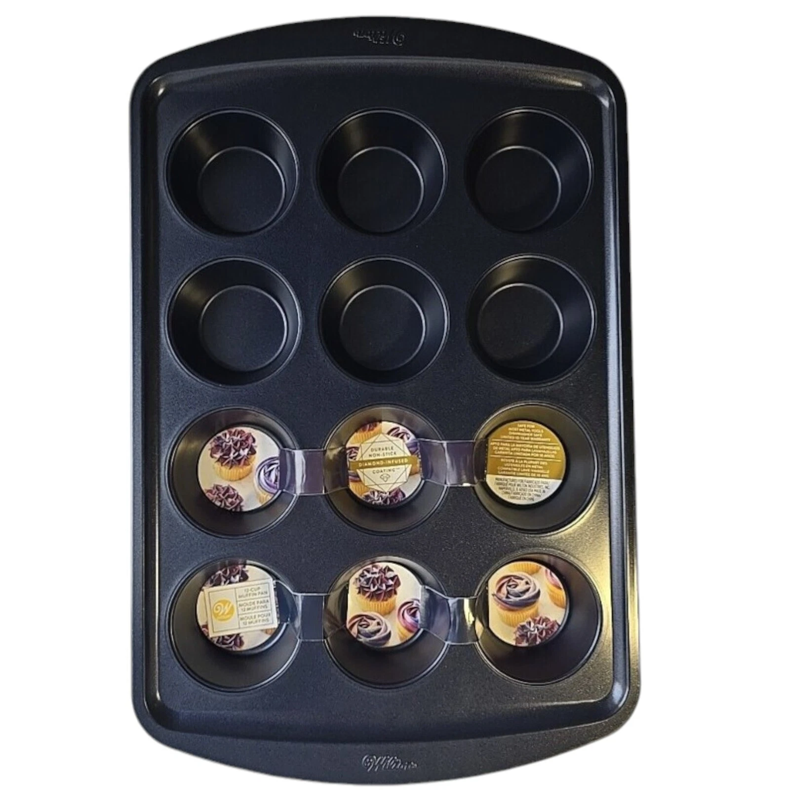 🚨Wilton Diamond Infused Ceramic Nonstick 12-Cup Cupcake Muffin Baking Pan NEW