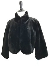 Relativity Bolero Shrug Jacket Women Size M Plush Bridal Velour Shawl Crop Black