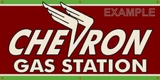 CHEVRON GASOLINE GAS STATION VINTAGE OLD SCHOOL SIGN REMAKE BANNER SIZE OPTION