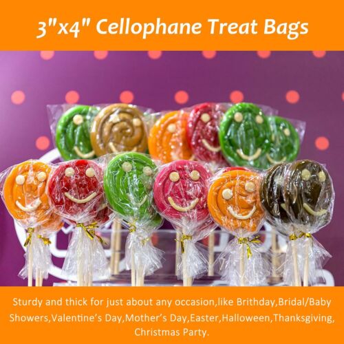 Cello Cellophane Treat Bags200 PCS 3x5 Inches Cake Pop Bags with Twist Ties C... - Picture 4 of 7