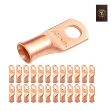 25pcs 2 AWG 5/16" Stud Battery Lugs, Ring Terminals, Heavy Duty Copper Wire L...