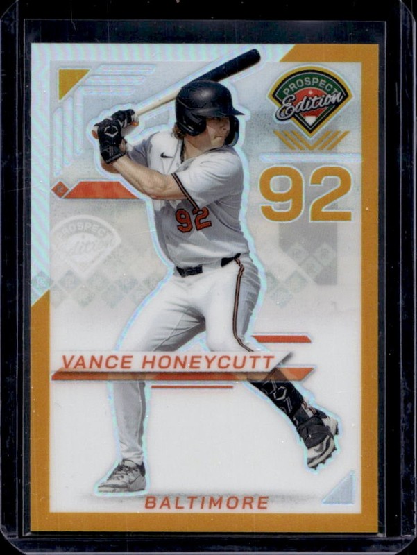 2025 Panini Prospect Edition Vance Honeycutt Holo Ticket Gold #/10 Orioles