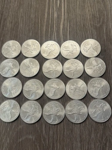 Roll of 20 -  2025 $1 American Silver Eagle 1 oz BU