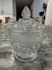 Vintage Anchor Hocking Wexford Sugar Bowl and Lid Cut Glass Apothecary Jar