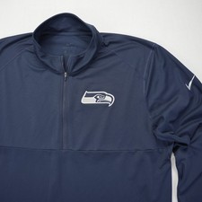 Nike Seattle Seahawks Dri Fit 1/4 Zip NFL Lightweight Pullover Navy Mens sz XXL