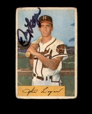 Johnny Logan Signed 1954 Bowman Milwaukee Braves Autographed