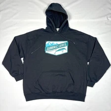 Dynamic Lures Colorado USA Black Graphic Hoodie Sweatshirt Trout Fishing Mens XL