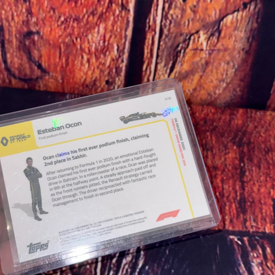 Topps Now F1 2020 Esteban Ocon Card #18 Renault First Podium Finish - PR 205 - Image 2 of 4