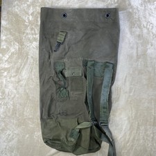 Vintage US Army Duffle Bag Green Duck Canvas Cottton Military Vietnam 70s USA