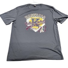 Yellow Jackets Baseball Shirt Mens XL Gray Sport-Tek Play Hard Graphic Tee