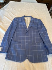 Men s Blue and White Check Sport Coat Super 1...
