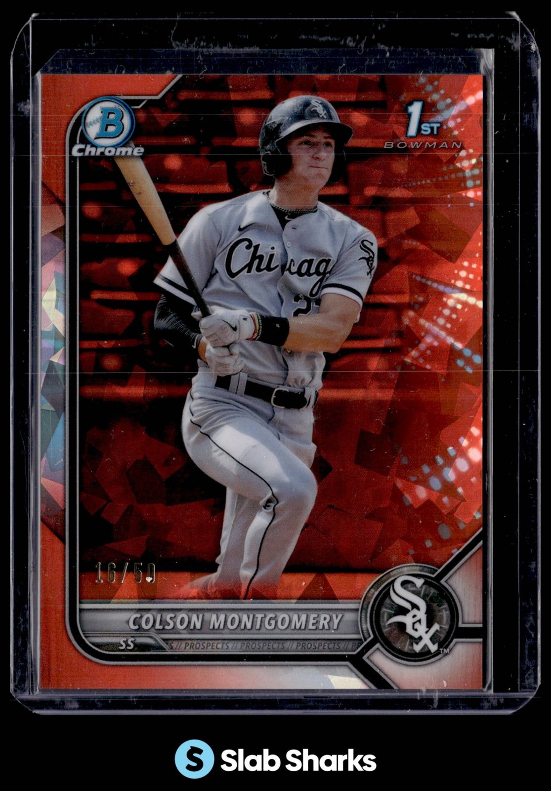 2022 BOWMAN SAPPHIRE #BCP-71 COLSON MONTGOMERY CHROME ORANGE 1ST PROSPECT /50