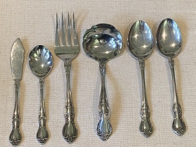 6 Pc Lot Easterling Valhalla SERVING Sugar Spoon Ladle Meat Fork Table JAPAN