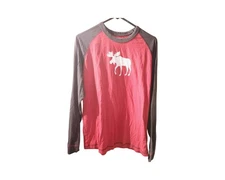 Men's Medium Lazy One Long Sleeve Raglan T-Shirt W Moose