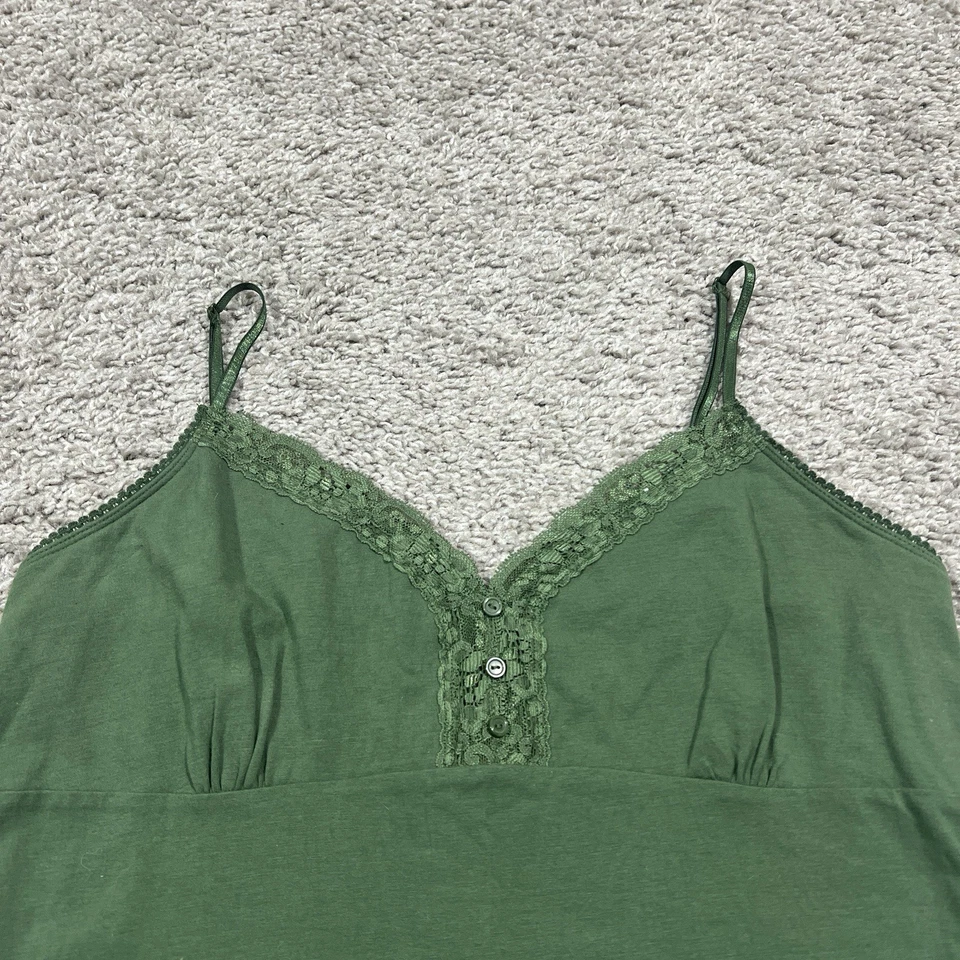 Vintage 90s Y2K Womens Lace Trim Cami Camisole Green Fairy Romantic Size XL - Image 2 of 4