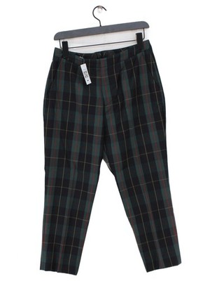Bogner Damen Hose M Mehrfarbig Kariert 100% Wolle Tapered Chino