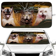 Funny Cat Car Windshield Sun Shade Foldable Sunshade Front Window Cover Sun