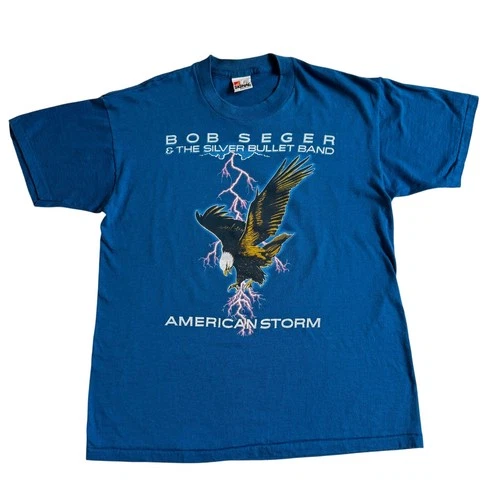 Bob Seger Vintage American Storm Band Concert Tour T Sh 1980s vintage concert t-shirt, vintage, size L, single stitch, B+ condition