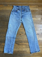 Levis 501 Vintage Selvedge Red Line USA XX Jeans Light Wash 1980s Act 28x31