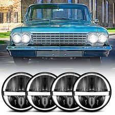 4pcs 5-34 5.75 Round Led Headlights Drl H4 For Chevy Impala Bel Air 1962-1975 4pcs 5-34 5.75 Round Led Headlights Drl H4 For Chevy Impala Bel Air 1962-1975