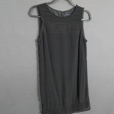 Gap Mini Dress Small Black Shift Flowy Lined Crochet Timeless Career Neutral