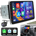 10.1'' Double 2Din Android 15 Car Stereo Radio GPS WiFi BT Carplay Rotatable 64G