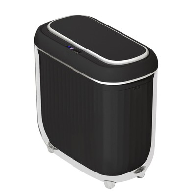 Slim Bathroom Trash Can with Lid 3.7 Gal Rechargable Smart Motion Sensor Tras...