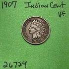 1907 Indian Head Cent / Penny 1c Vf Very Fine