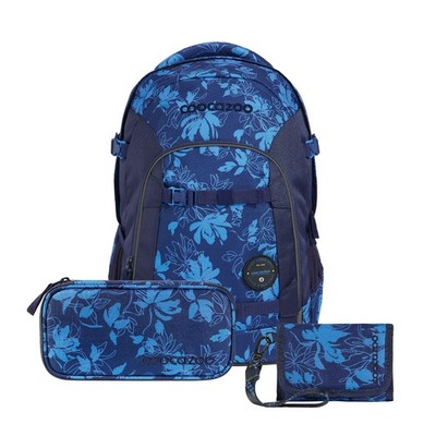 coocazoo Schulrucksack-Set JOKER 3-tlg Tropical Night inkl. Mäppchen, Geldbörse