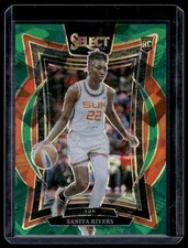 2025 Panini Select WNBA #52 Saniya Rivers (RC) Green Ice Prizms Sun