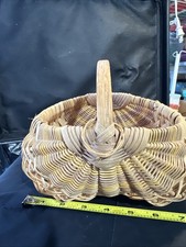 Primitive 8  x 7  small Egg or Buttocks Basket multi color finely woven.