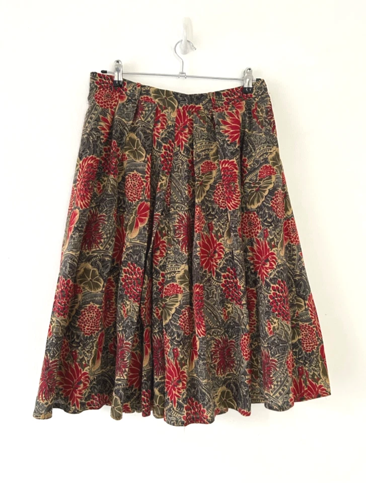 Windsmoor Skirt Women's Vintage Wool Mix Pockets Lined Green & Red Midi Size 18 - Image 2 of 4