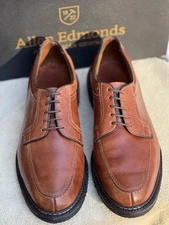 Allen Edmonds Wilbert Men's Tan Leather Split Toe Derby Shoes Sz 11E EUC