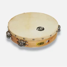 Latin Percussion CP 10 Inch Double Row Headed Wood Tambourine - Steel (CP380)
