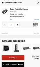 Rogue Fitness Vertical Bar Hanger for 3 Barbells Bars Strength Training Gym