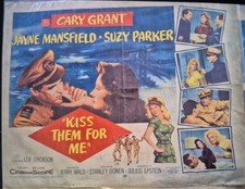 KISS THEM FOR ME (1957) -Cary Grant, Jayne Mansfield  lobby card