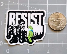 Portland Frog ~ Resist! ~ 2" Vinyl  Sticker ~ Anti Ice ~ Frog Suit ~ Oregon 