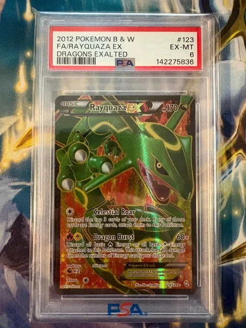 RAYQUAZA EX 2012 POKEMON DRAGONS EXALTED #123/124 FULL ART PSA 6 👀NEW CERT👀