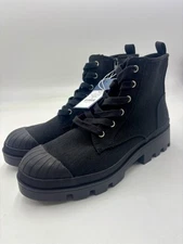 Universal Thread Boots Moto Combat Black Teagan Canvas Side Zip Women’s 12
