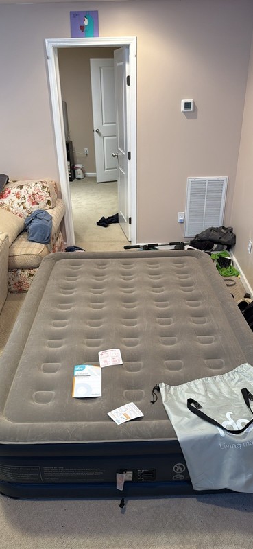 idoo Queen Air Bed Built-in Pump Firm Gray PVC HT-638 ETL Listed