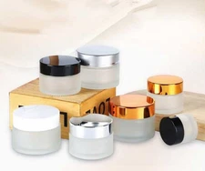 5g -100g Matt White Glass Cream Container Cosmetic Jar Eyeshadow Makeup Bottles