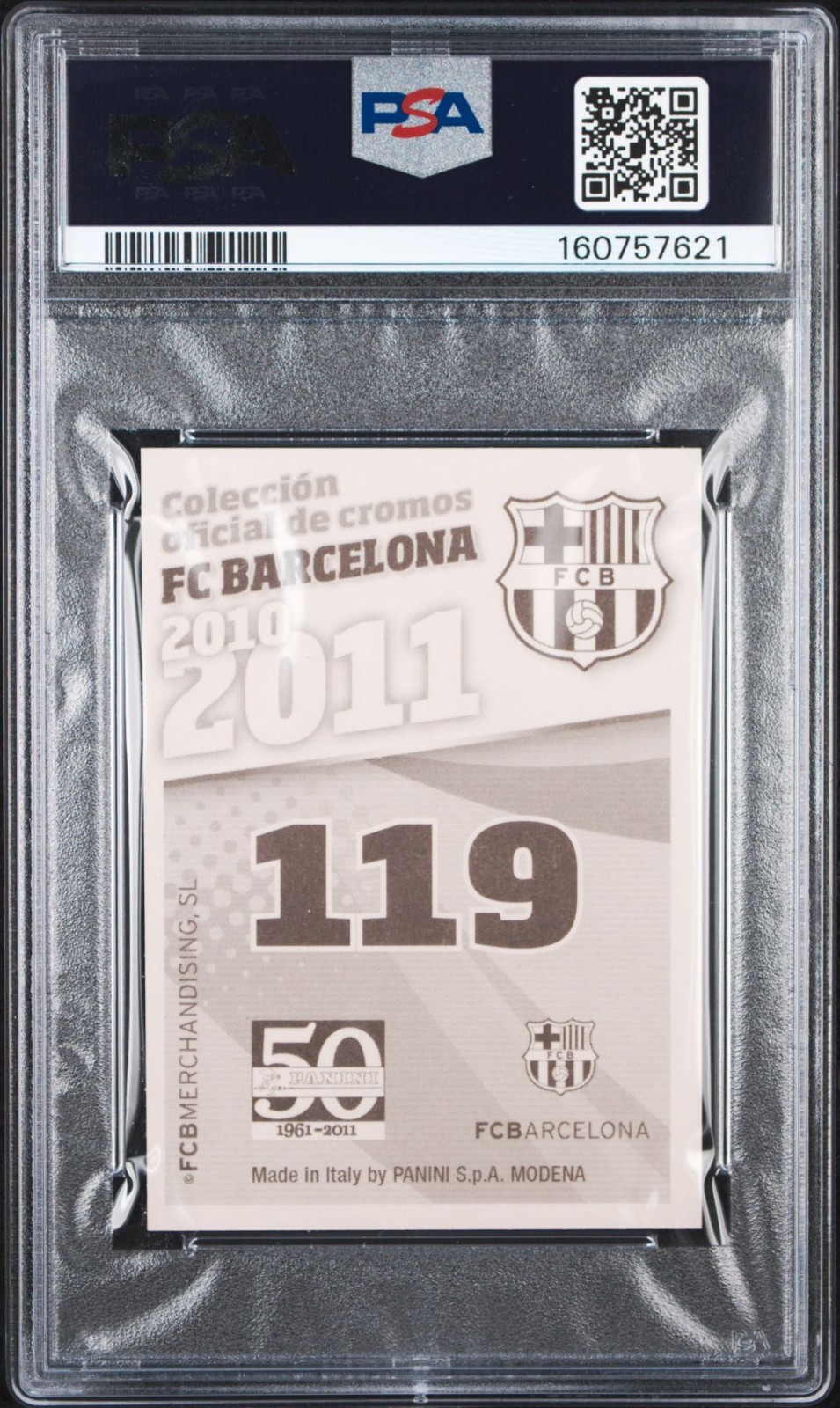 2010-11 Panini Lionel Messi FC Barcelona Autografo Auto World Cup #119 PSA 9 view 2