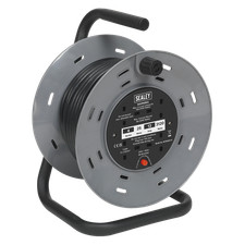 Image of Sealey Cable Reel Extension 25 Metres 4 x 230V Sockets Heavy Duty BCR2525