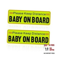 2PCS Baby on Board Magnet for Car,Reflective Baby on Board Sticker Yellow